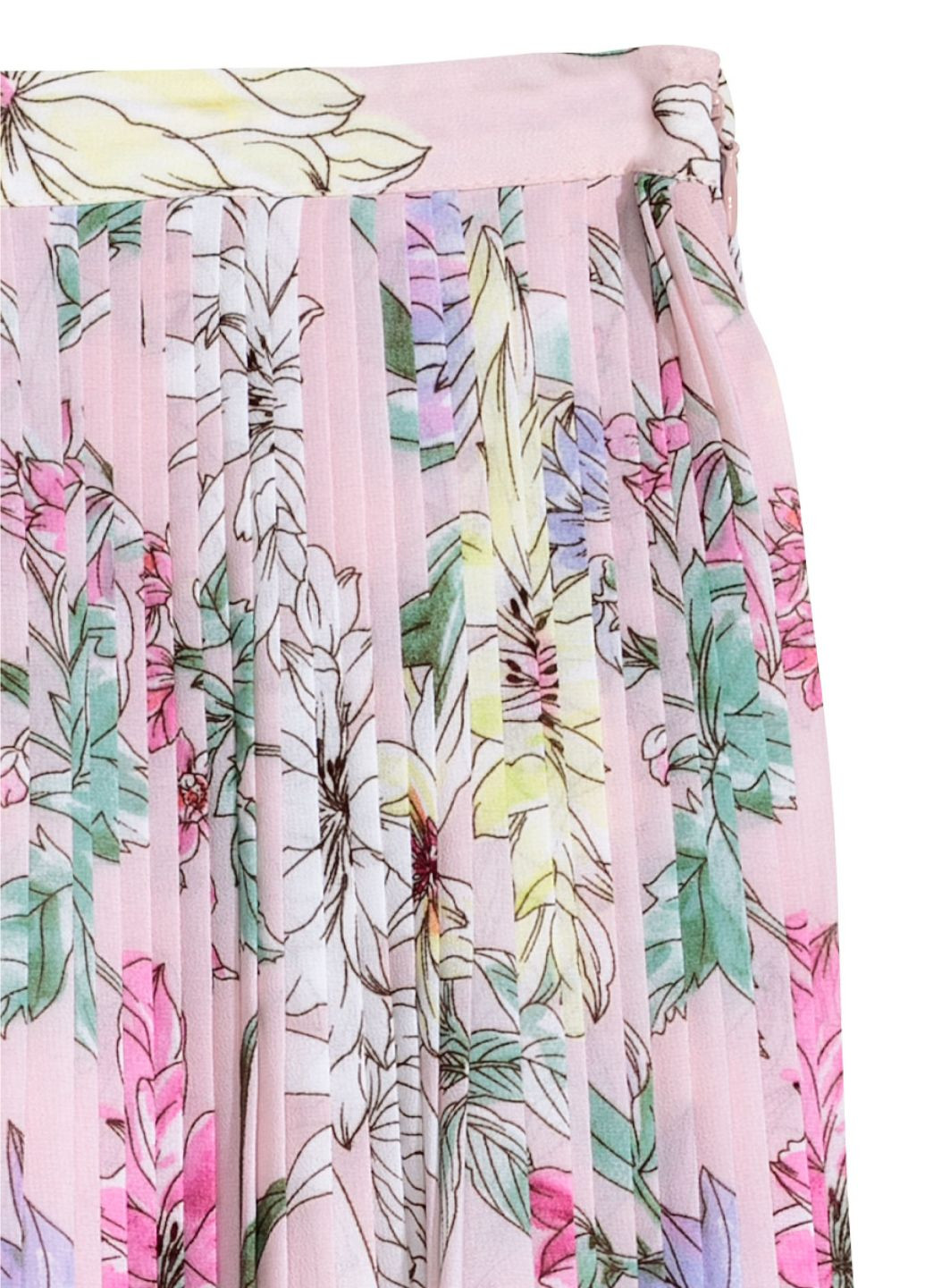 Розовая кэжуал цветочной расцветки юбка H&M клешированная