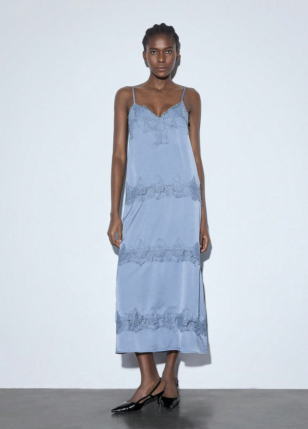 Светло-серое кэжуал платье SHEIN однотонное