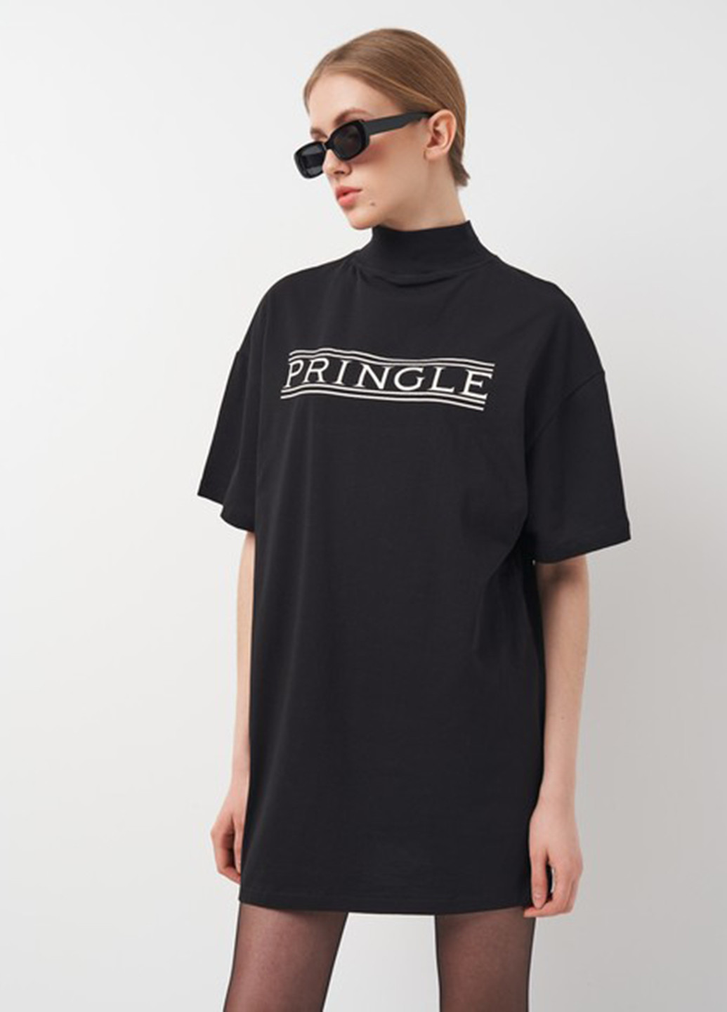 Чорна кежуал сукня сукня-футболка H&M з написами