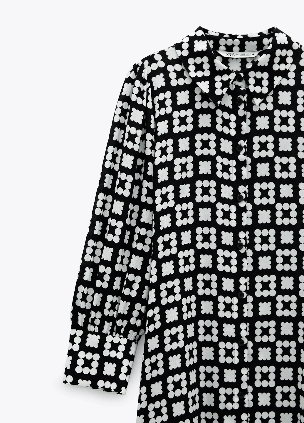Чорно-білий кежуал плаття, сукня Zara з геометричним візерунком
