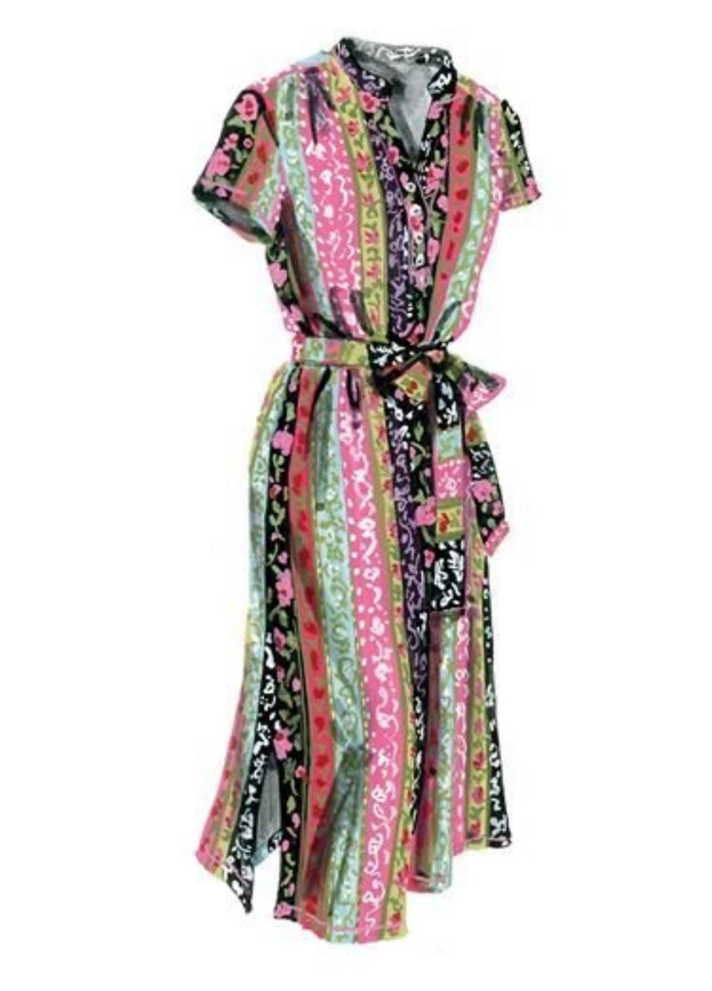 Розовое кэжуал платье рубашка The J. Peterman Company с цветочным принтом