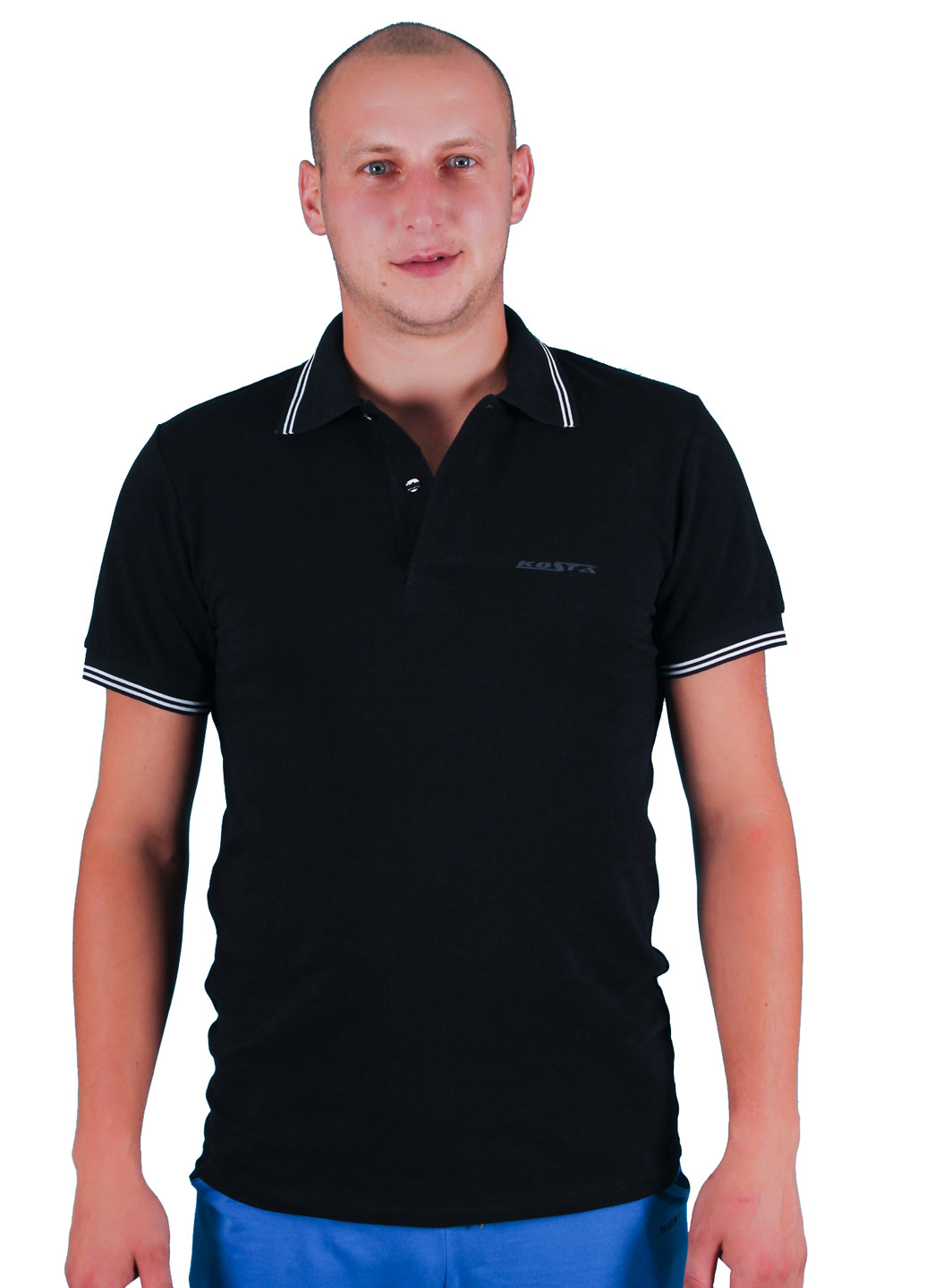 Черная футболка-поло для мужчин Kosta
