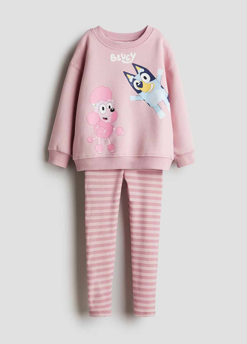 Розовый демисезонный комплект (свитшот, брюки) H&M