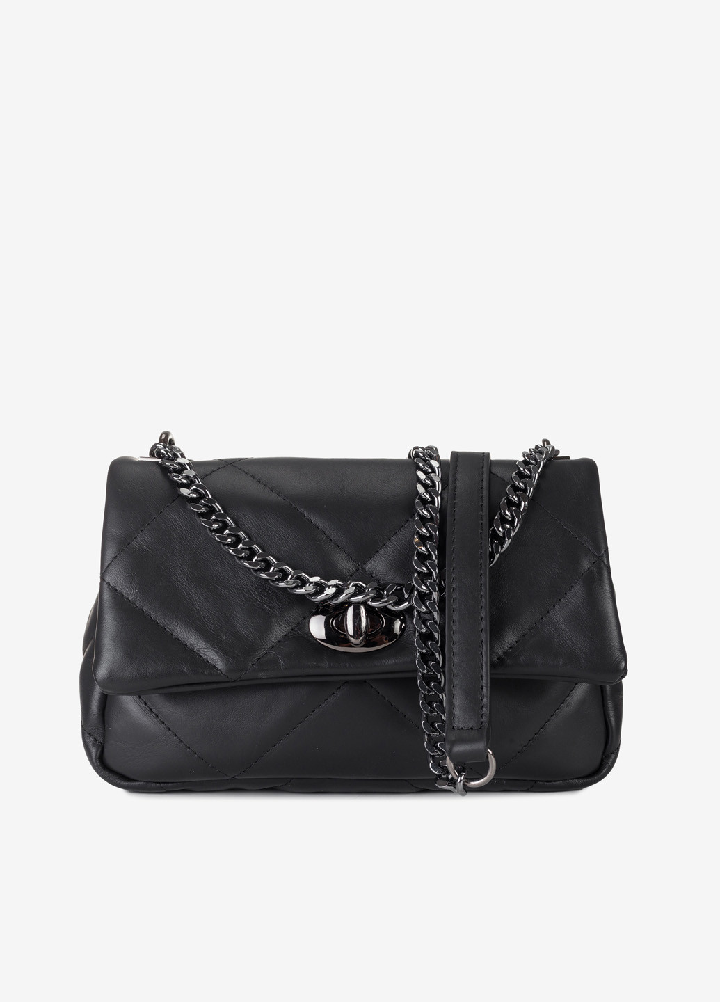 Сумка жіноча шкіряна на ланцюжку крос-боді середня Сrossbody Nappa Regina Notte (253109009)