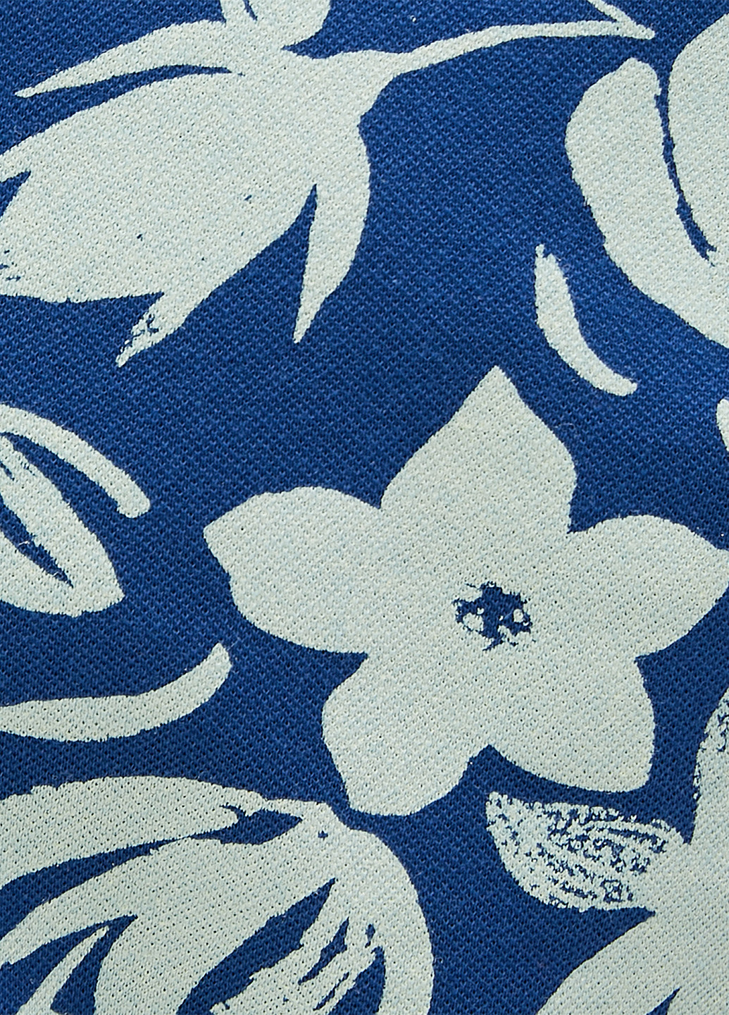 Синяя футболка-поло для мужчин KOTON с цветочным принтом