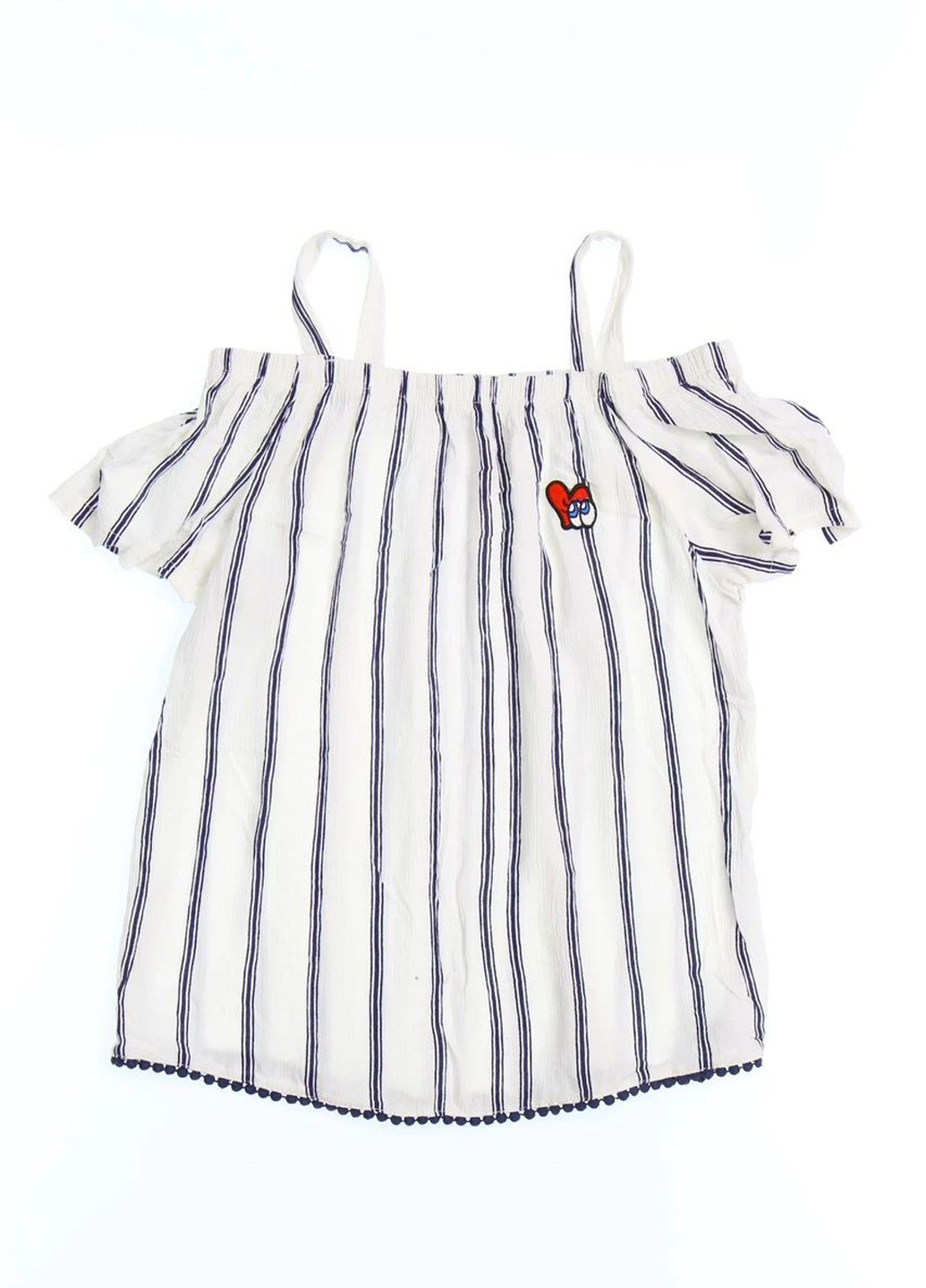 Белая в полоску блузка C&A летняя