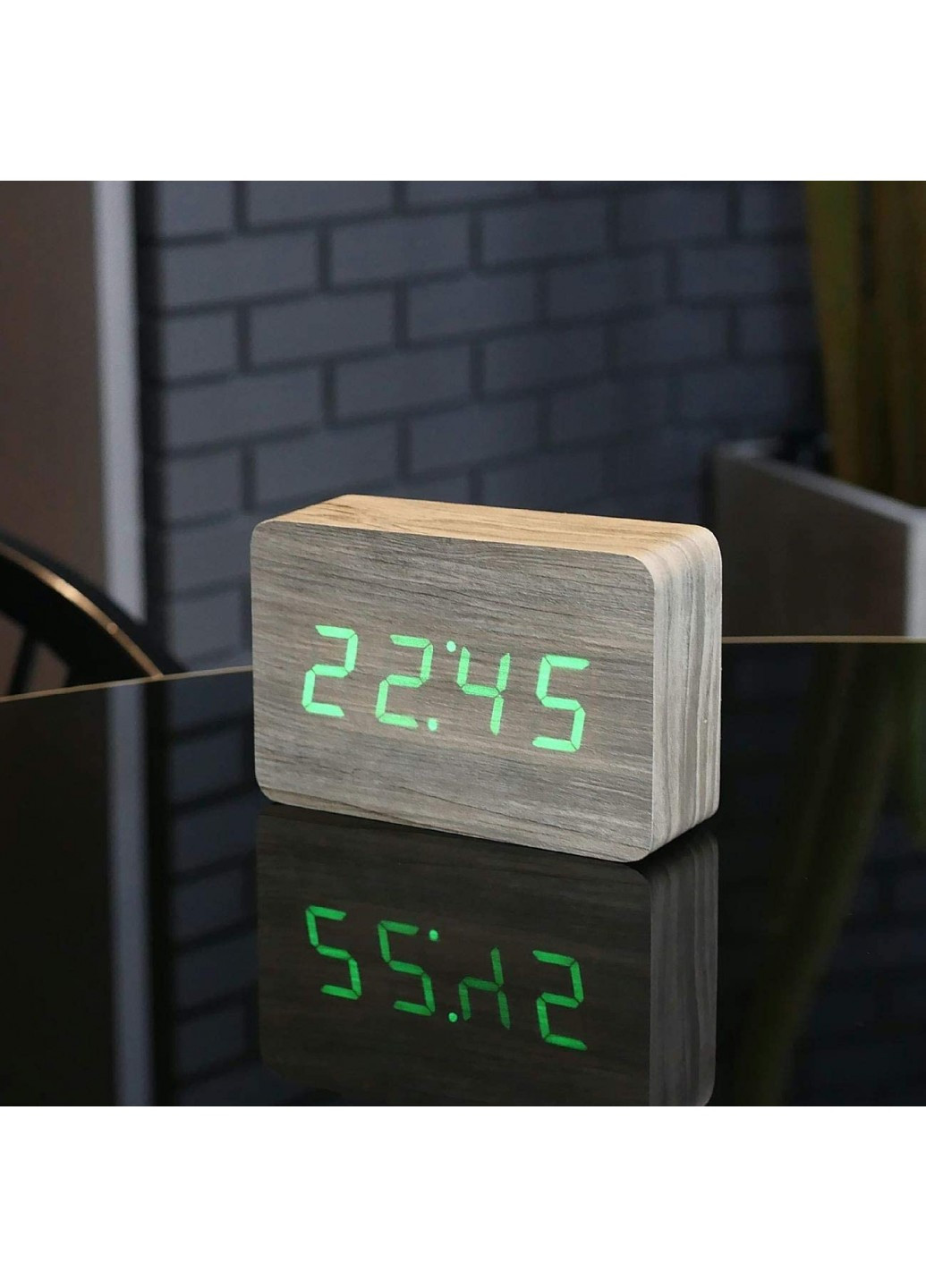 Смарт-будильник с термометром "BRICK"; ясень Gingko (210962502)