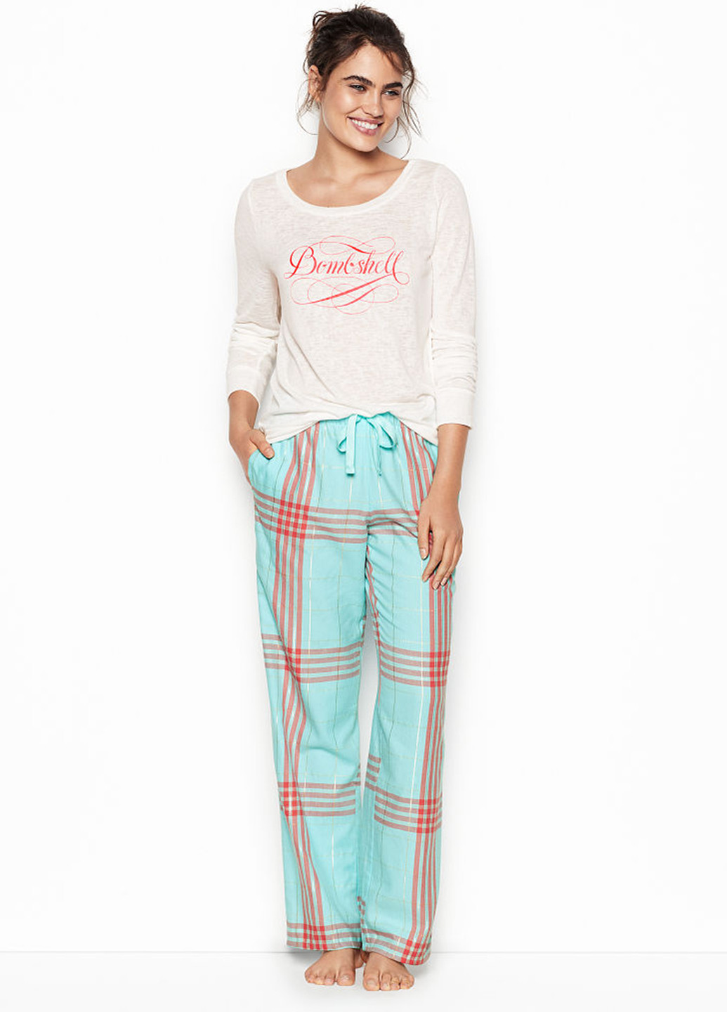 Комбинированная всесезон пижама (лонгслив, брюки) Victoria's Secret