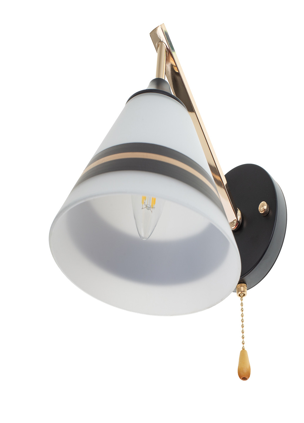 Бра настенное накладное с выключателем на цепочке LK-701W/1 E27 BK+FG Brille (220133486)