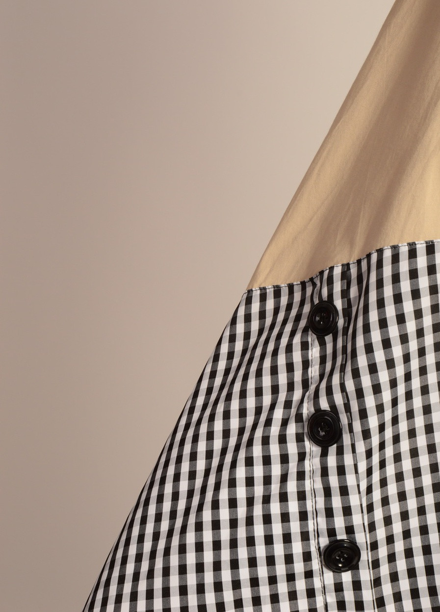 Комбинированное кэжуал платье оверсайз, клеш Timiami в клетку