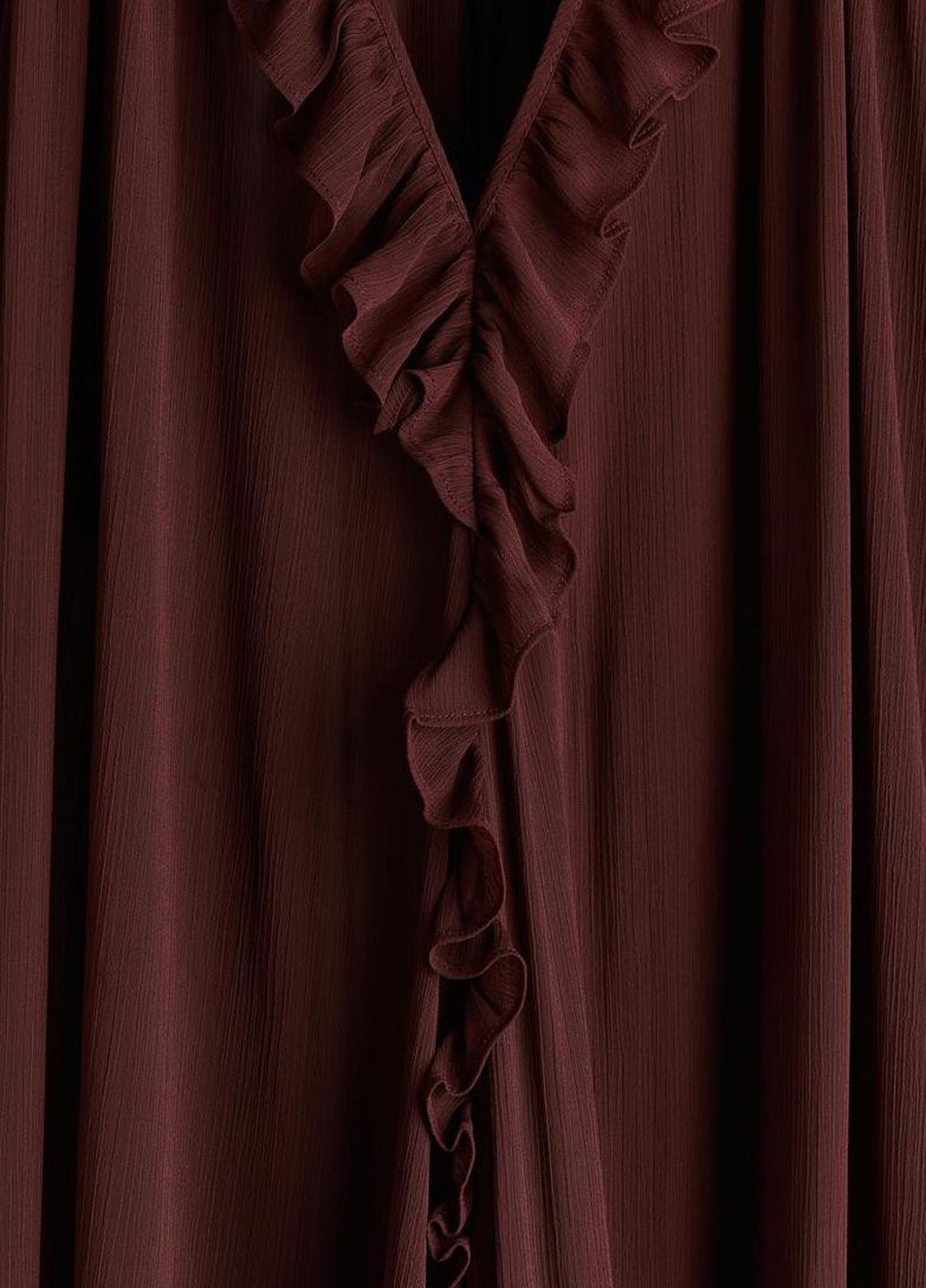 Темно-бордовое пляжное платье а-силуэт H&M однотонное