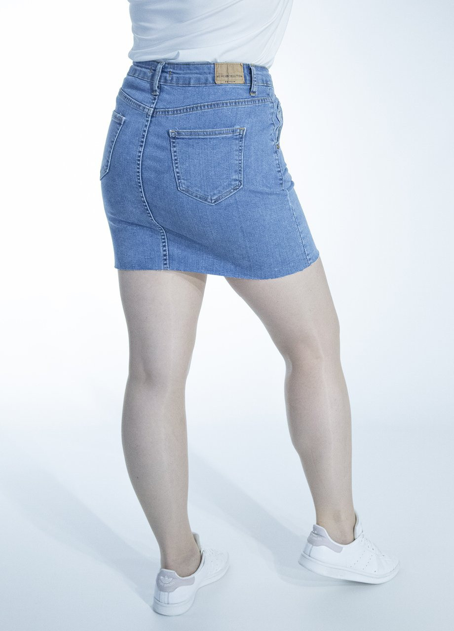 Синяя джинсовая однотонная юбка JEANSclub