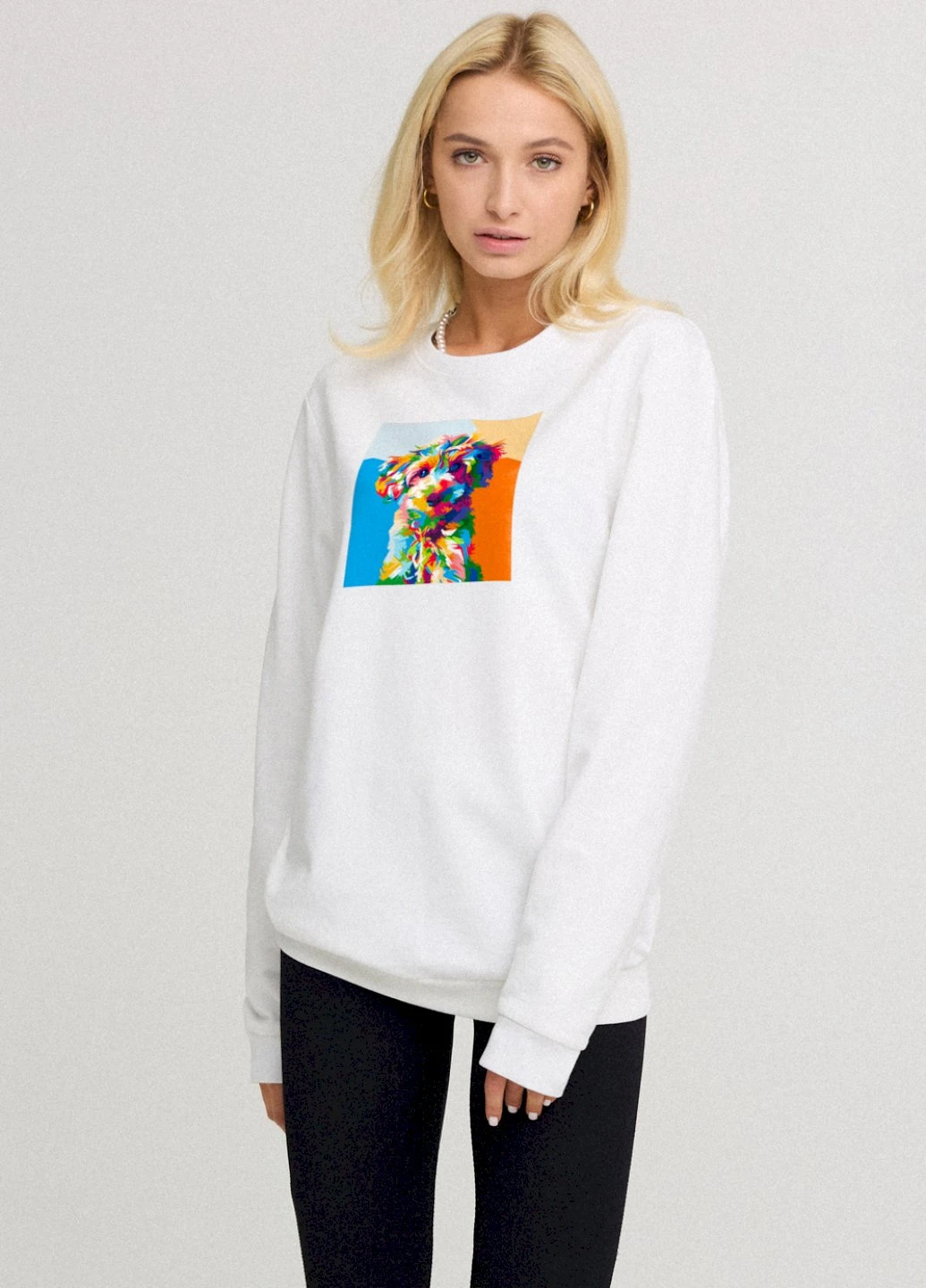 Білий свитшот женский oversize /no flis/ YAPPI (254658723)