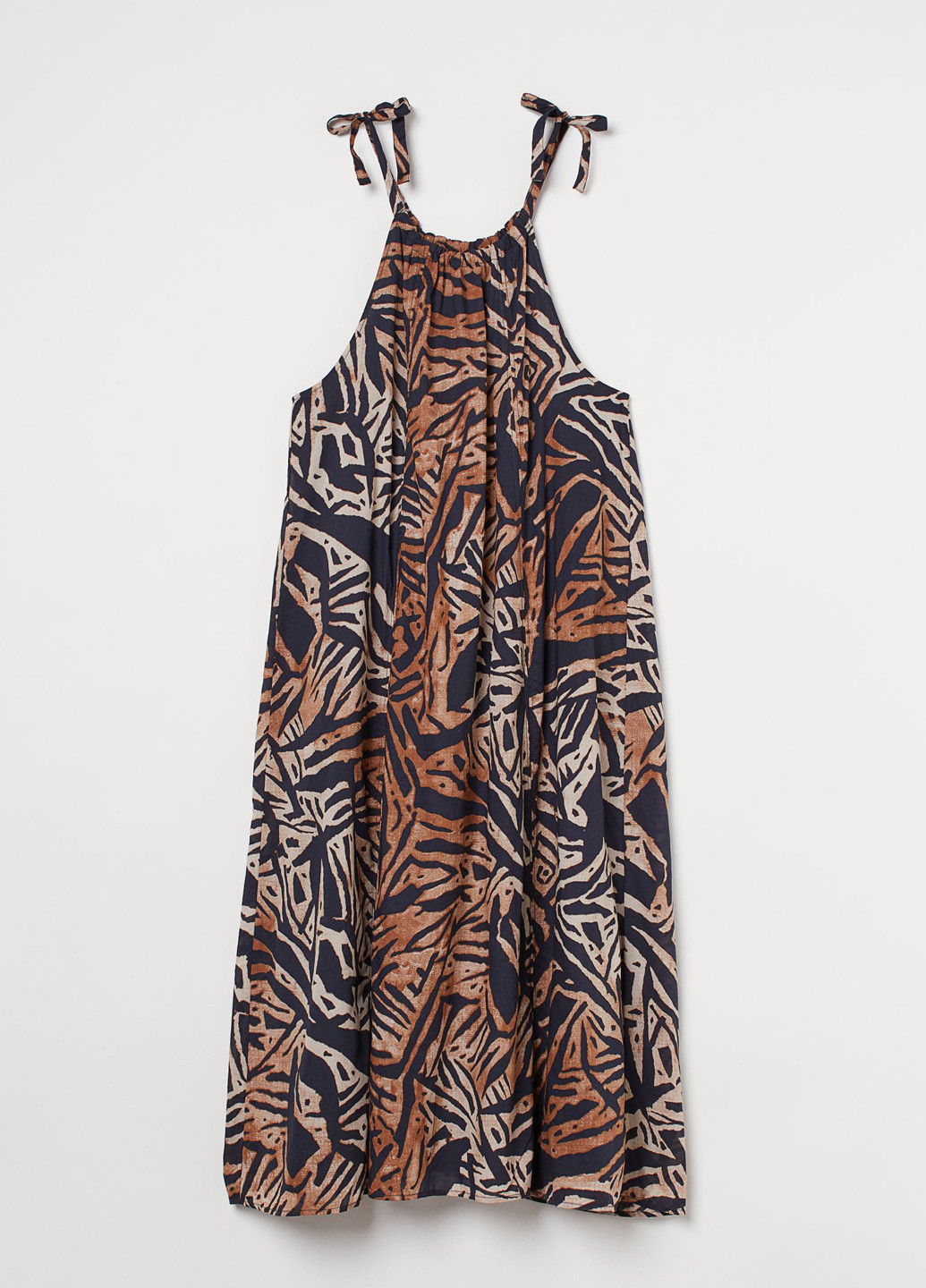 Комбинированное кэжуал платье а-силуэт H&M с геометрическим узором