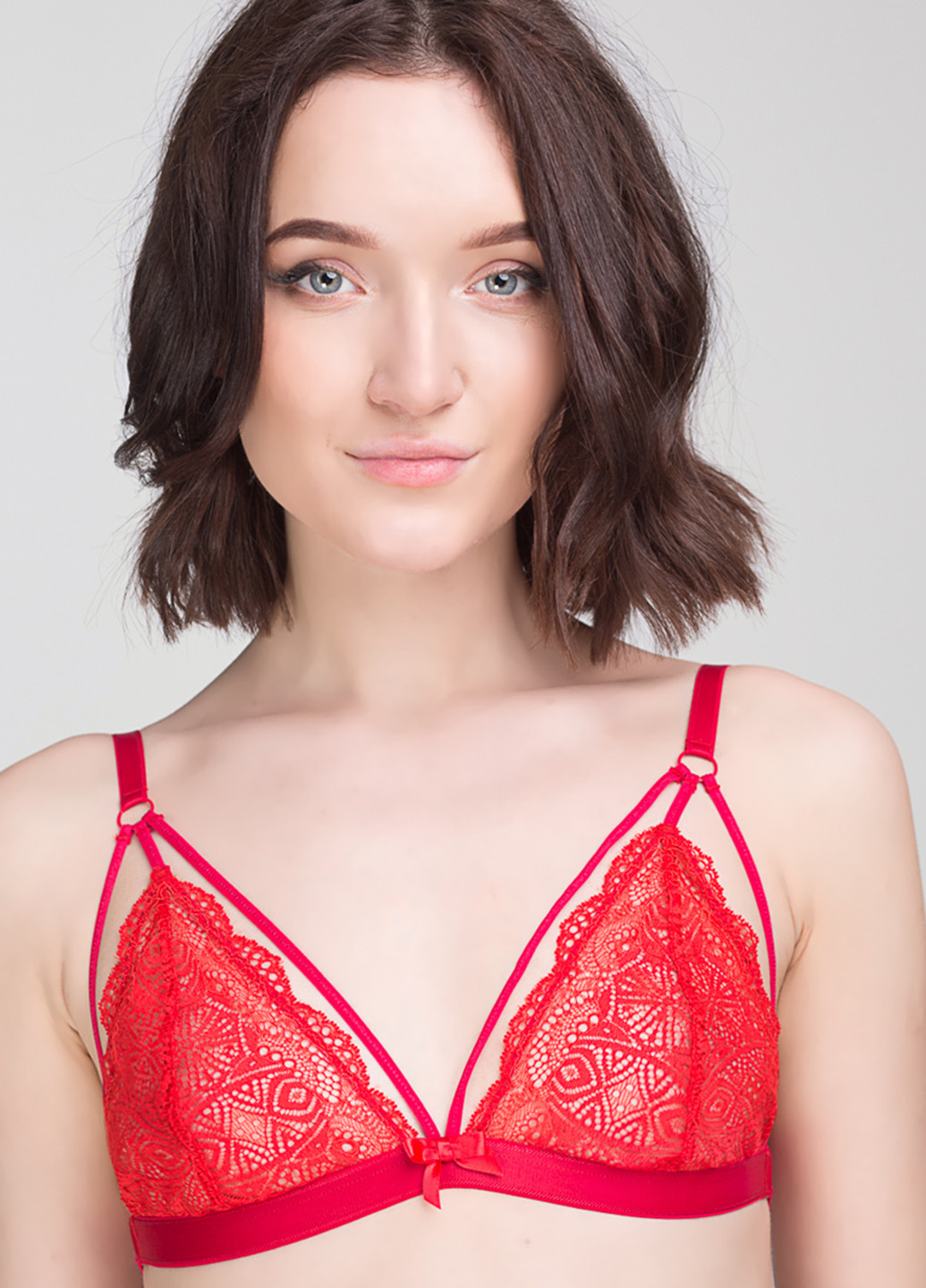 Тёмно-красный триэнджел бюстгальтер Sambario без косточек полиамид