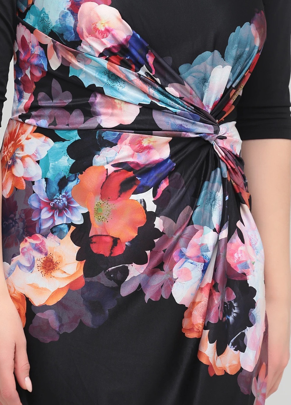 Комбинированное кэжуал платье с цветочным принтом Yumi