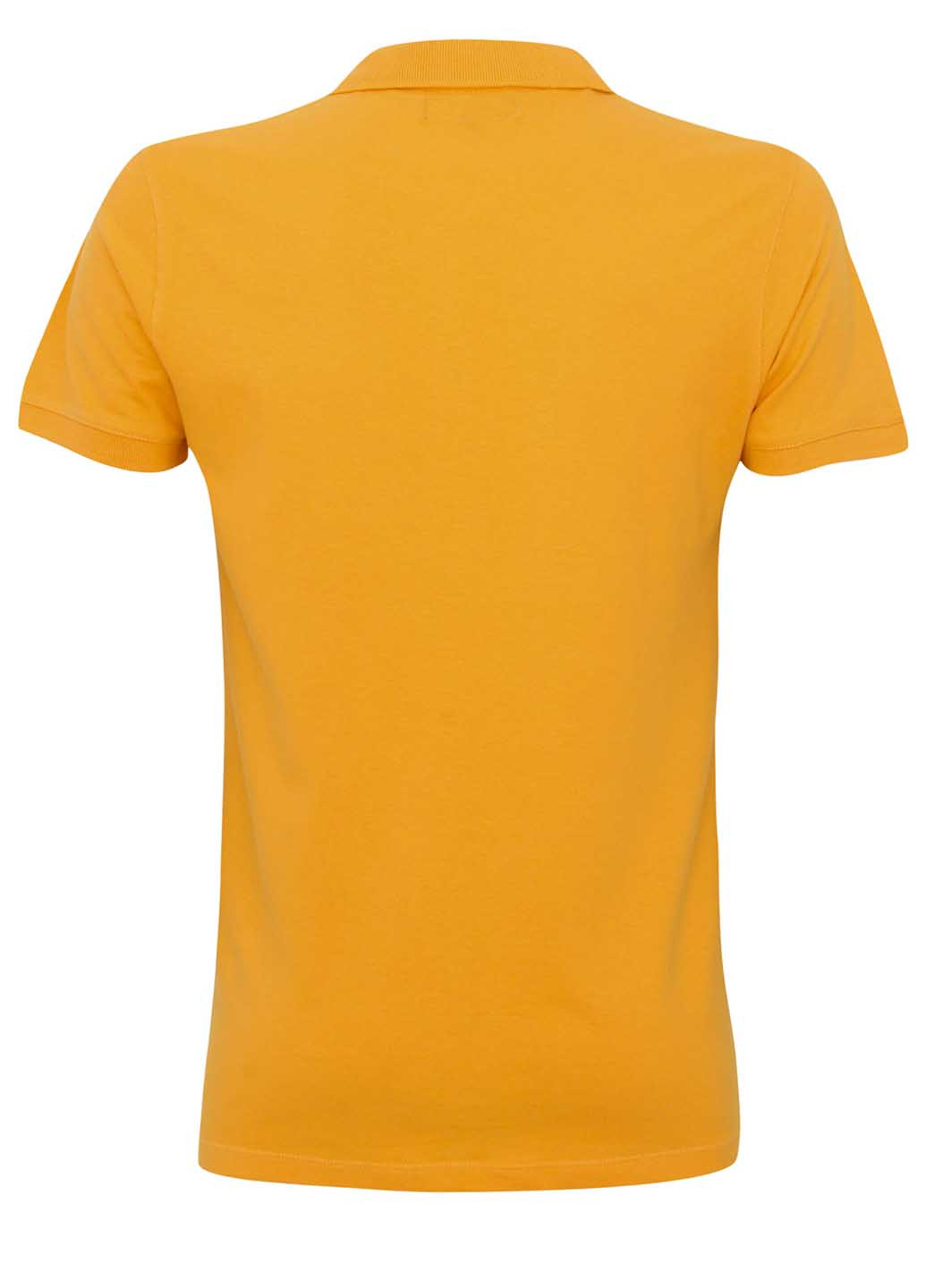 Оранжевая футболка-поло для мужчин Oodji однотонная