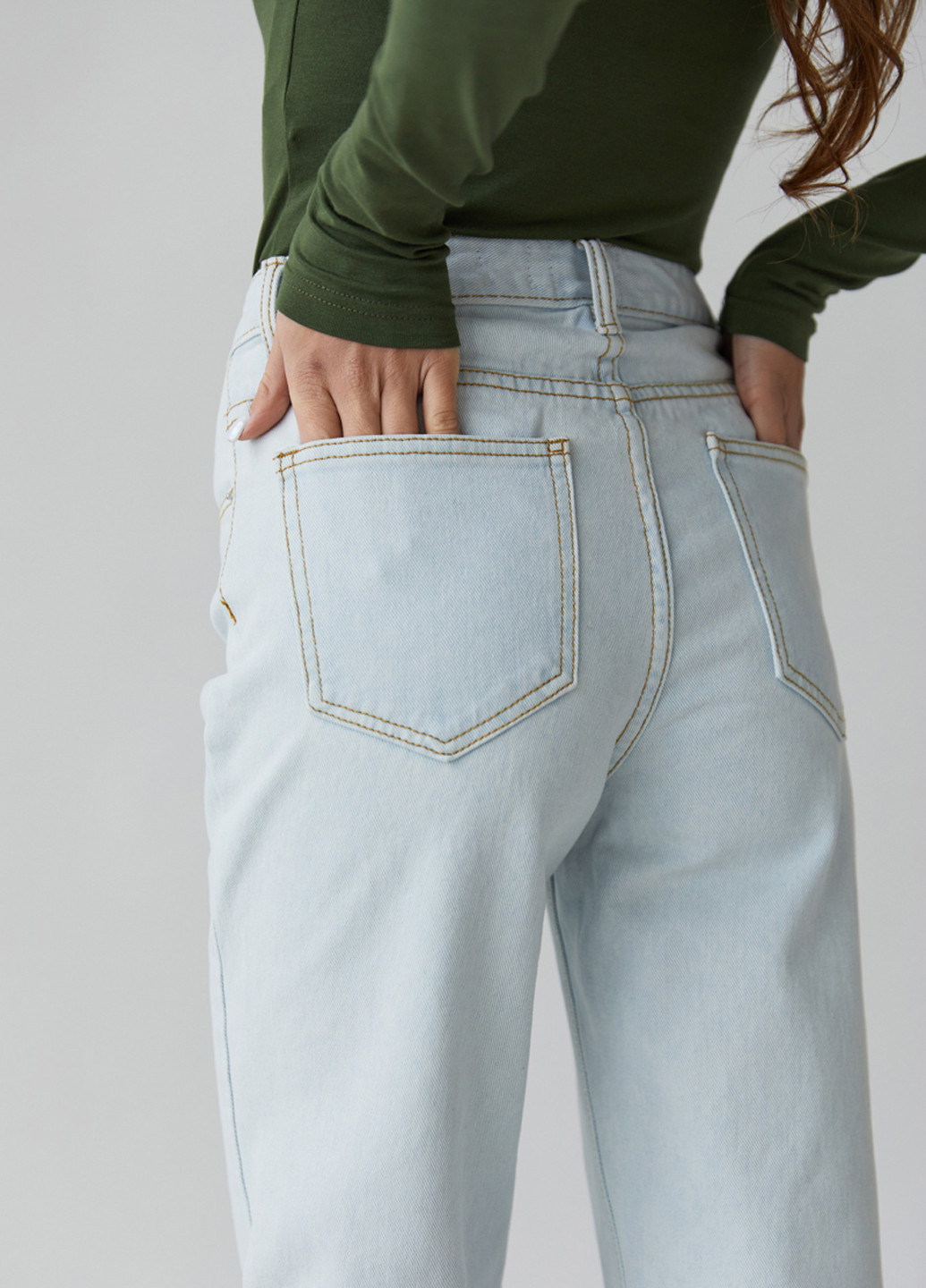 Оригинальные джинсы с асимметричным поясом SL.IRA - (199967671)