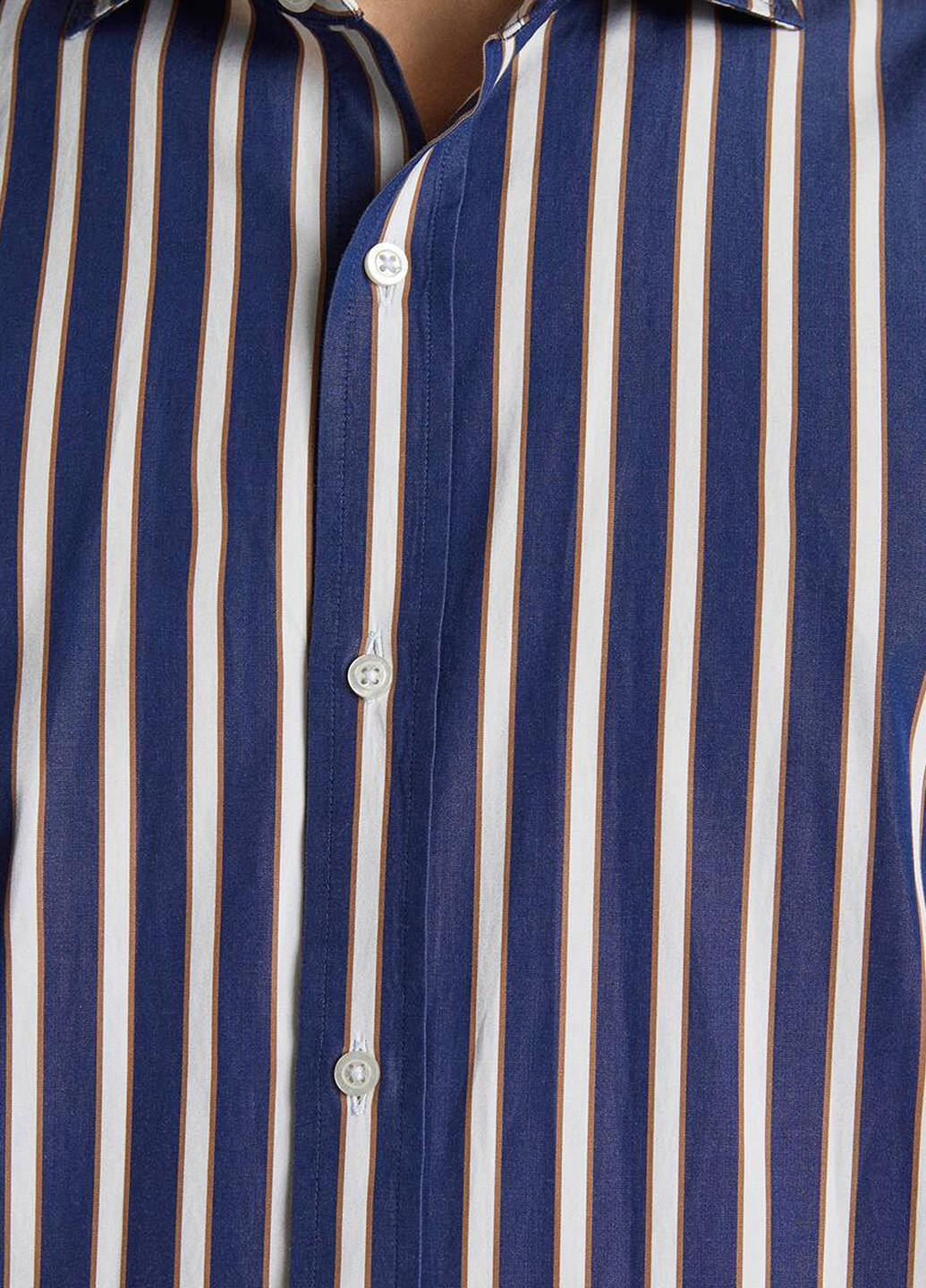 Темно-синяя кэжуал рубашка в полоску Massimo Dutti