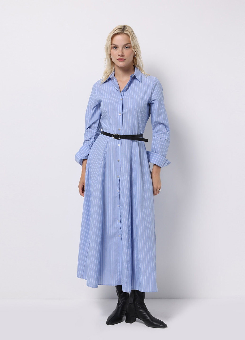 Блакитна кежуал сукня сукня-сорочка Colin's в смужку