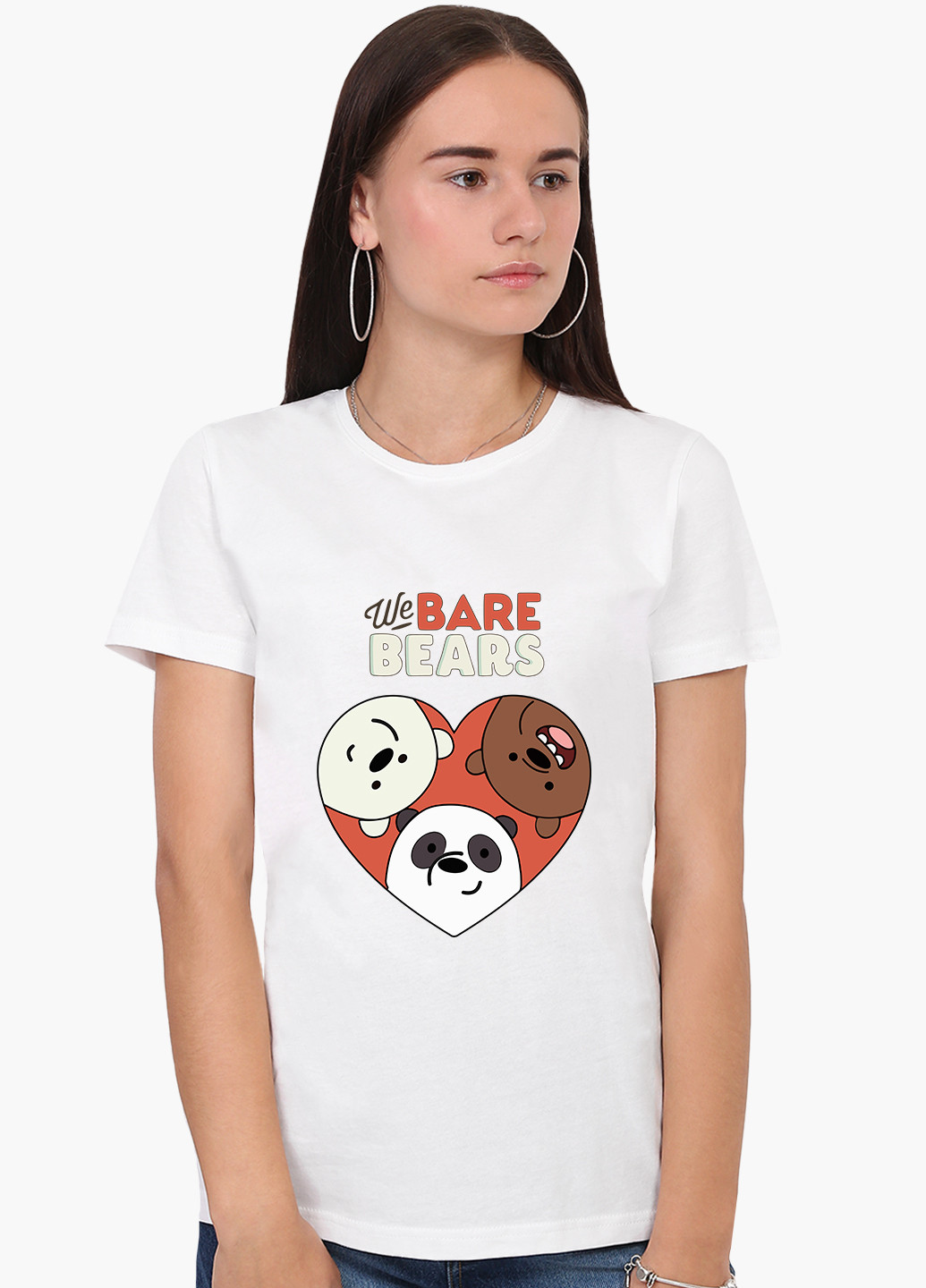 Біла демісезон футболка жіноча вся правда про ведмедів (we bare bears) білий (8976-2669) s MobiPrint