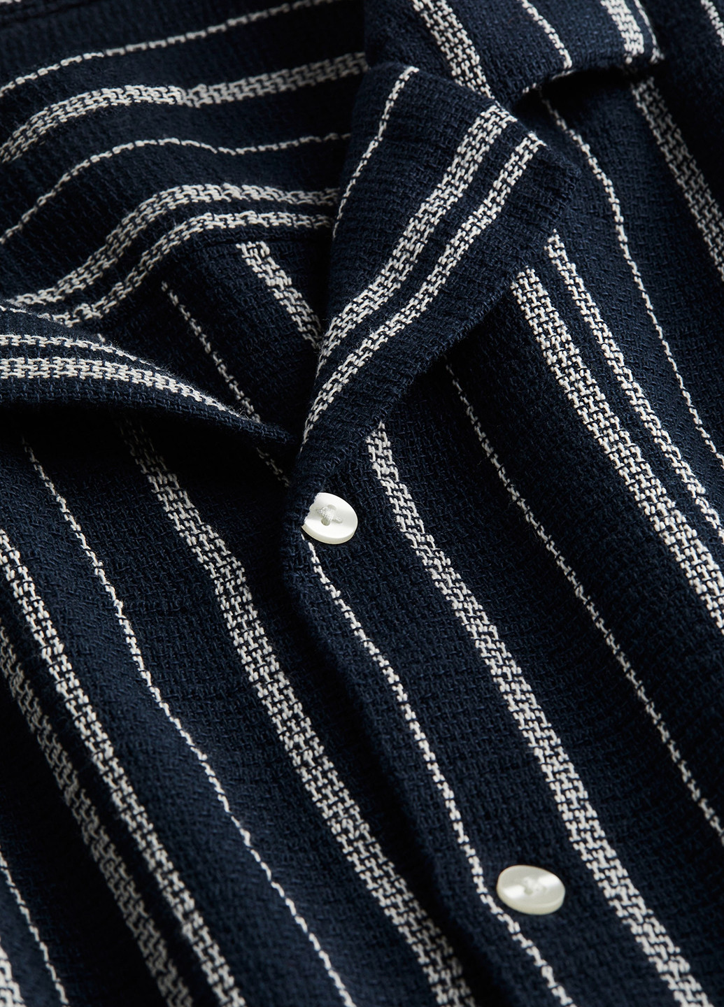 Темно-синяя кэжуал рубашка в полоску H&M