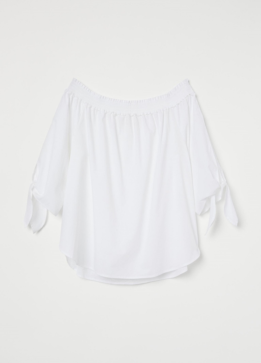 Белая блузка с открытыми плечами H&M