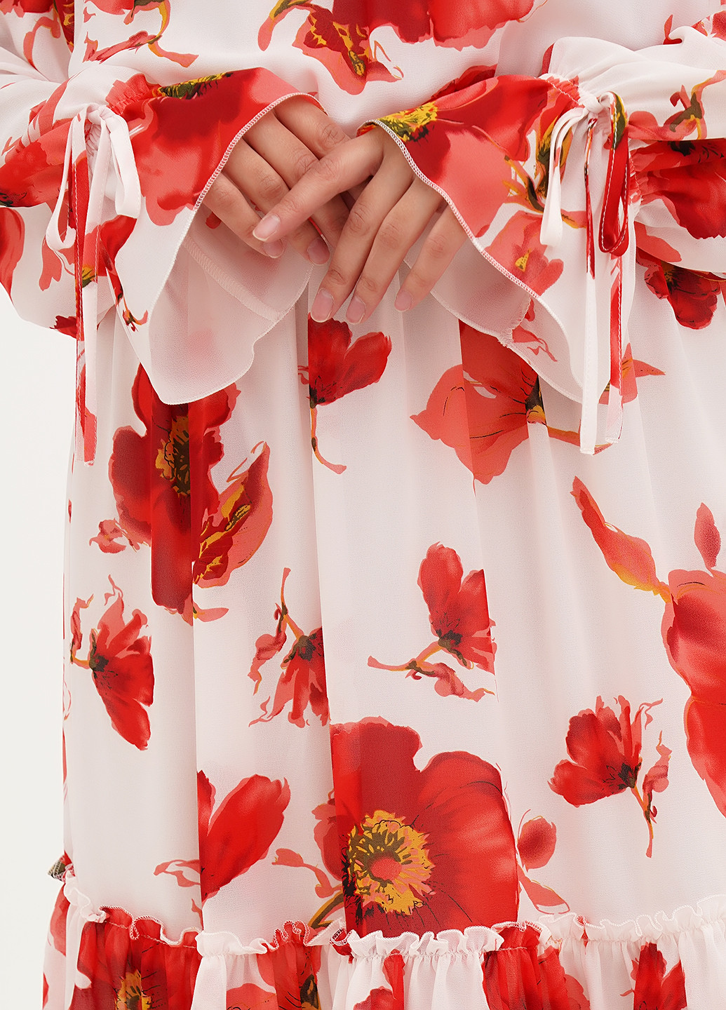 Білий кежуал сукня кльош My Caramele троянди