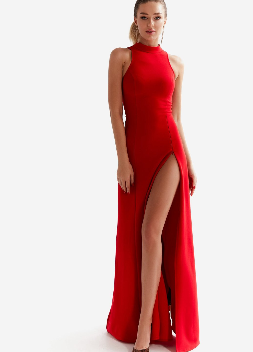 Красное вечернее платье Gepur однотонное