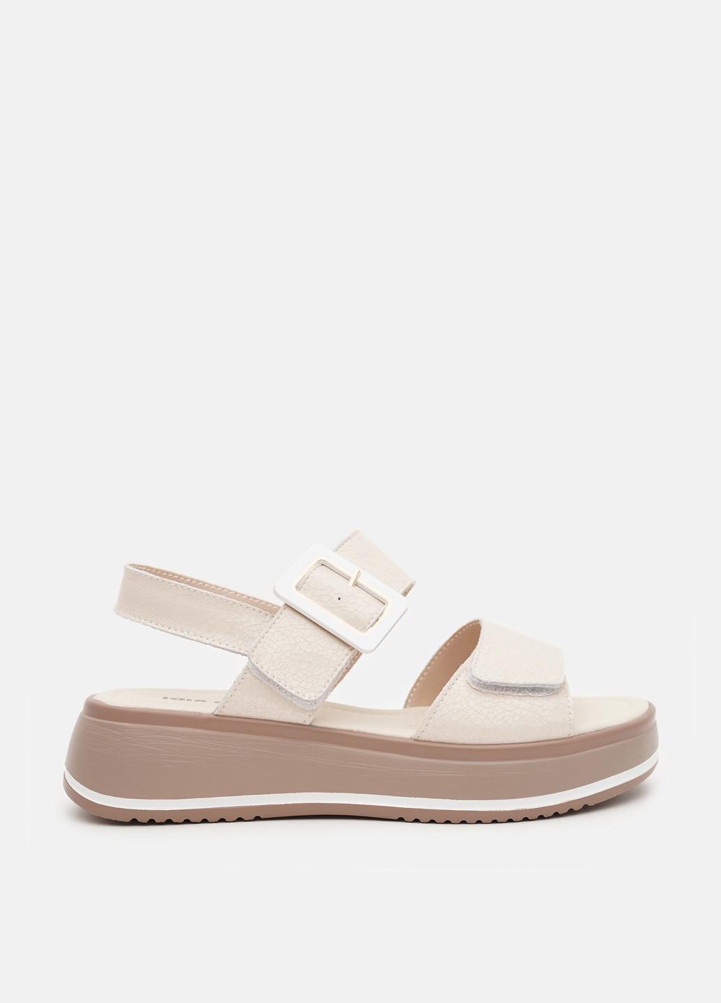 Светло-бежевые босоножки Lola Andy на липучке с пряжкой