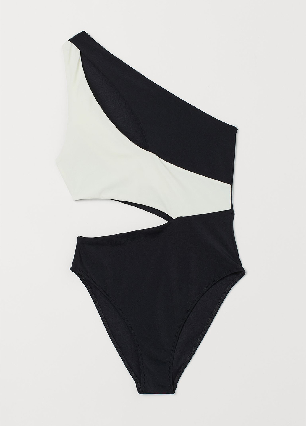 Чорно-білий літній купальник монокіні H&M