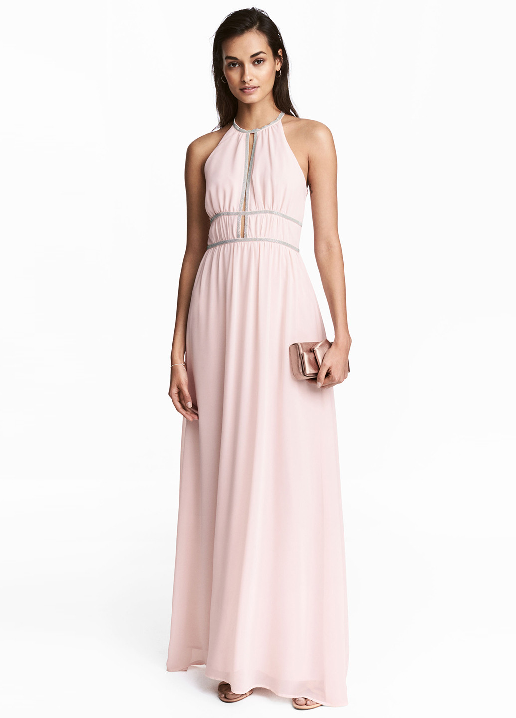 Пудрова вечірня плаття, сукня H&M однотонна