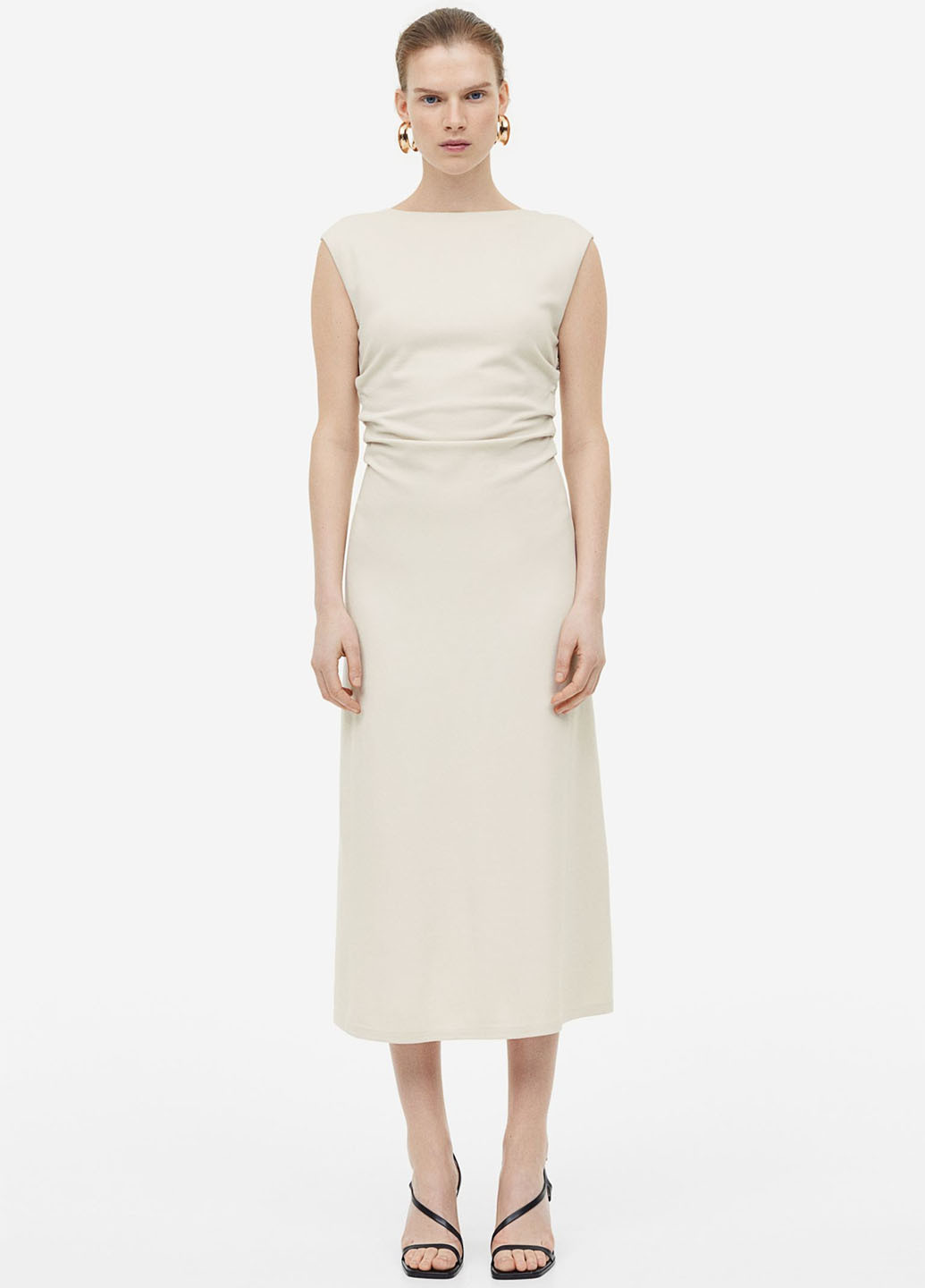 Світло-бежева кежуал сукня футляр H&M однотонна