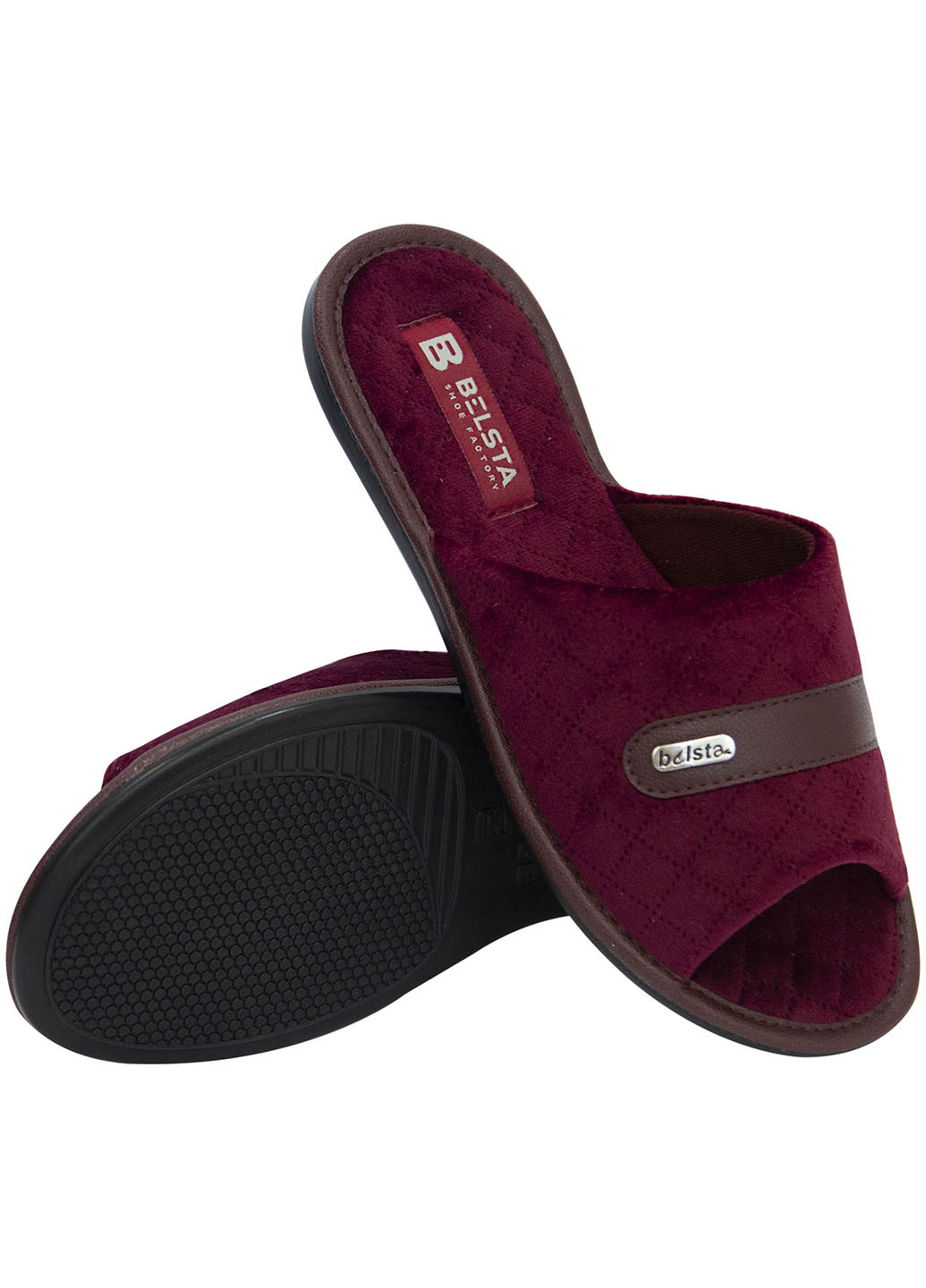 Бордовые тапочки женские Белста