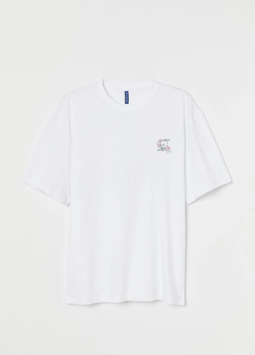 Белая футболка relaxed fit H&M