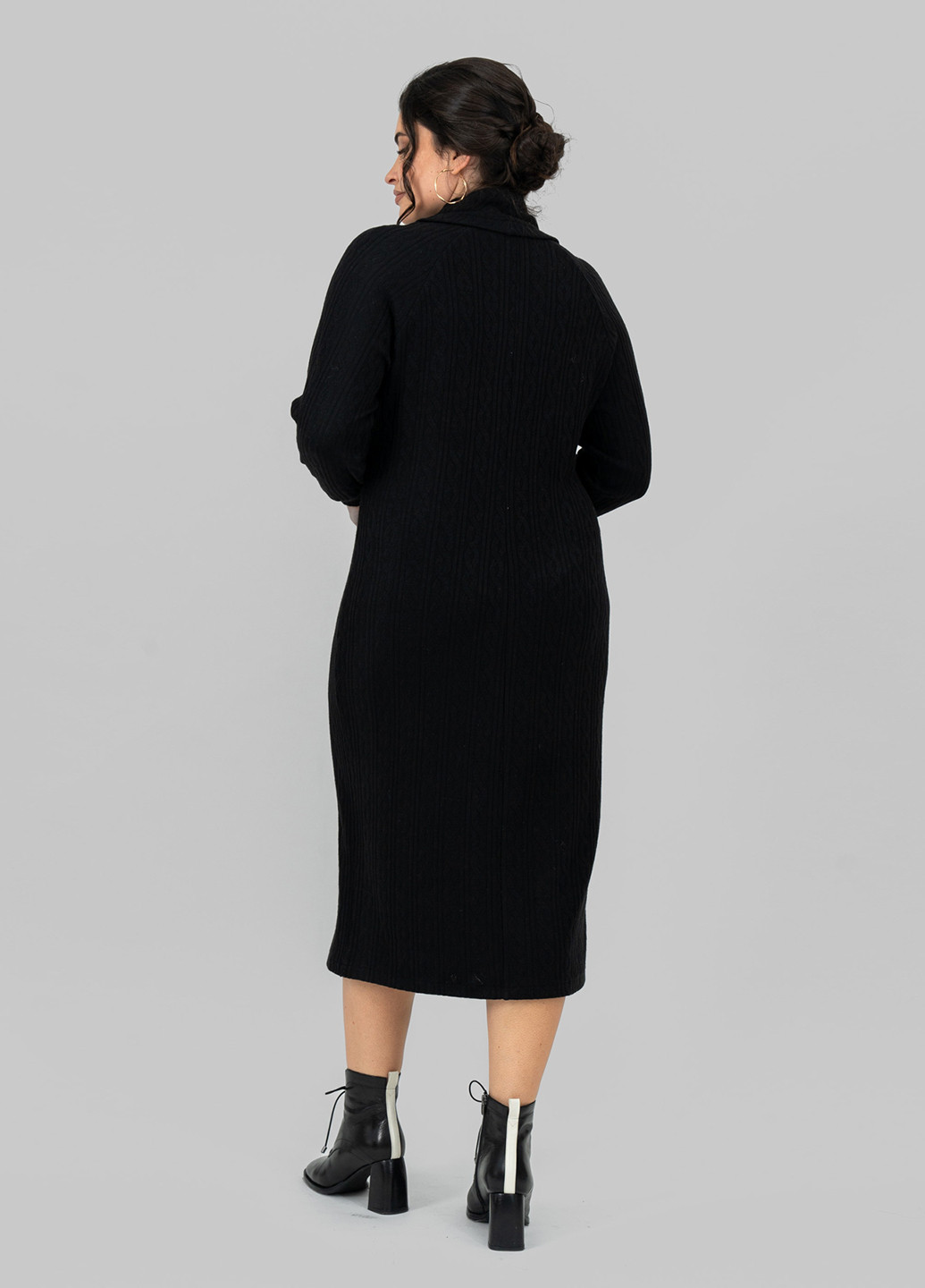 Черное кэжуал платье платье-свитер A'll Posa однотонное