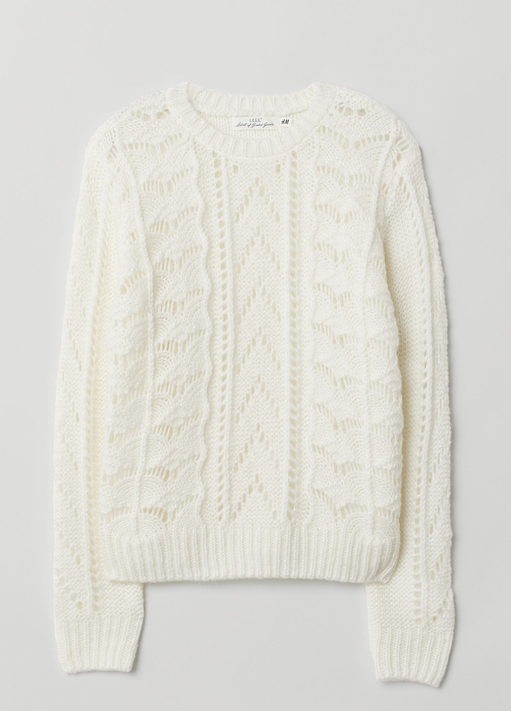 Молочный зимний свитер мохер бленд H&M