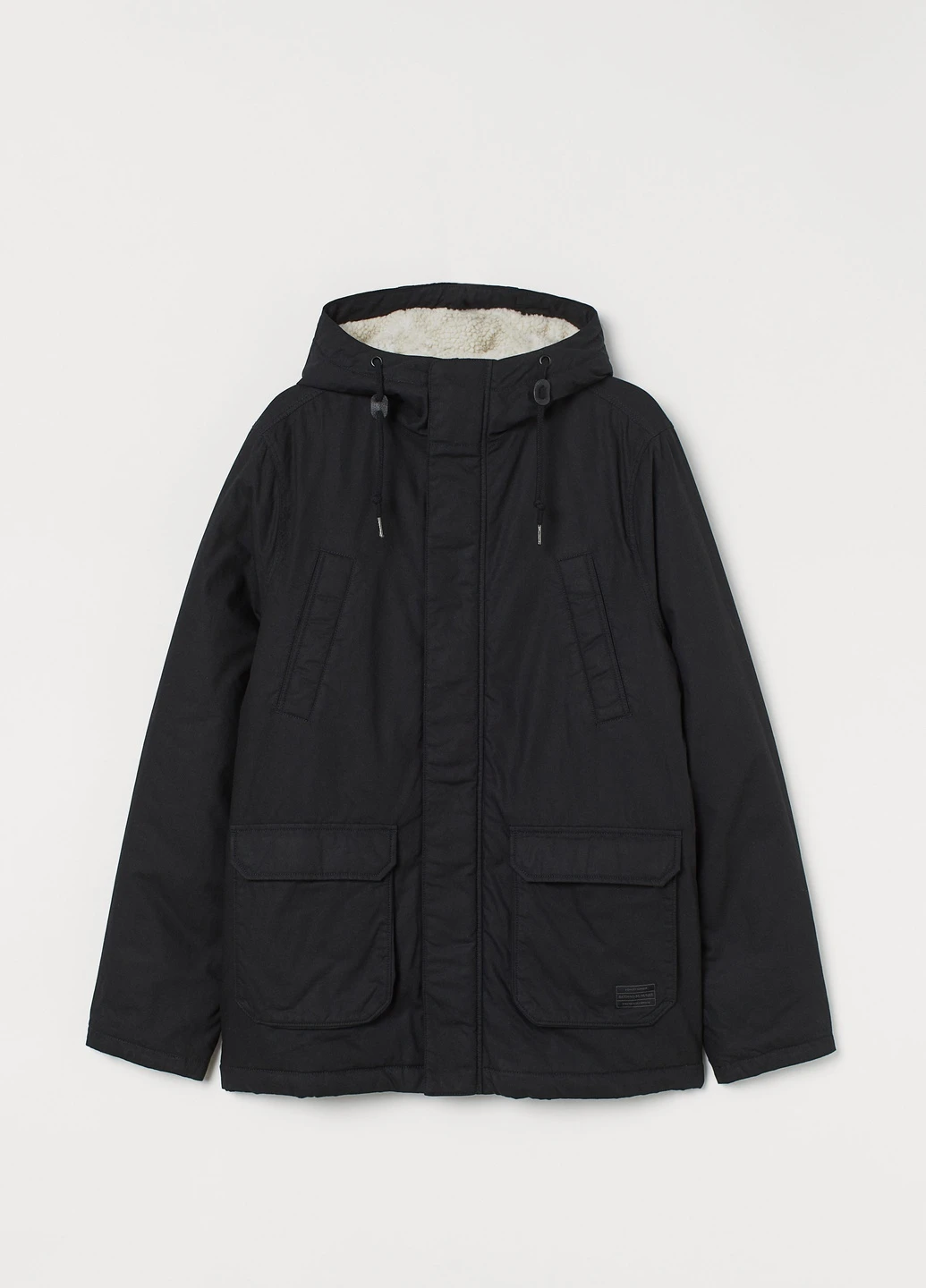 Черная зимняя куртка H&M