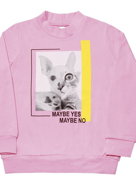 Рожевий демісезонний дитячий джемпер для дівчинки dg-19-37-1 *написи* Габби