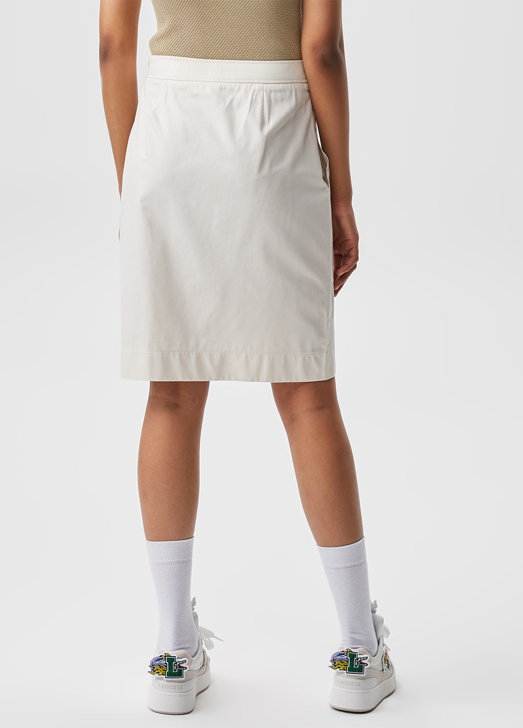 Белая кэжуал однотонная юбка Lacoste