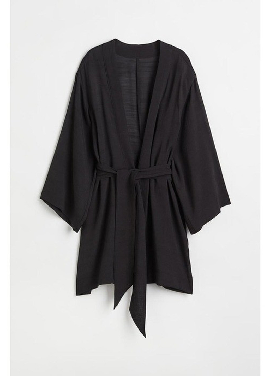 Черное пляжное платье на запах H&M однотонное