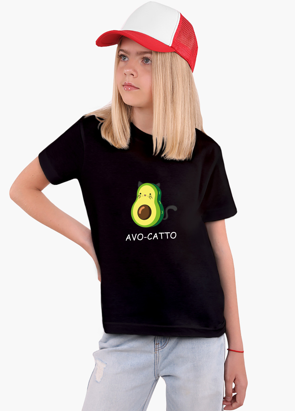 Черная демисезонная футболка детская авокадо (avocado)(9224-1372) MobiPrint
