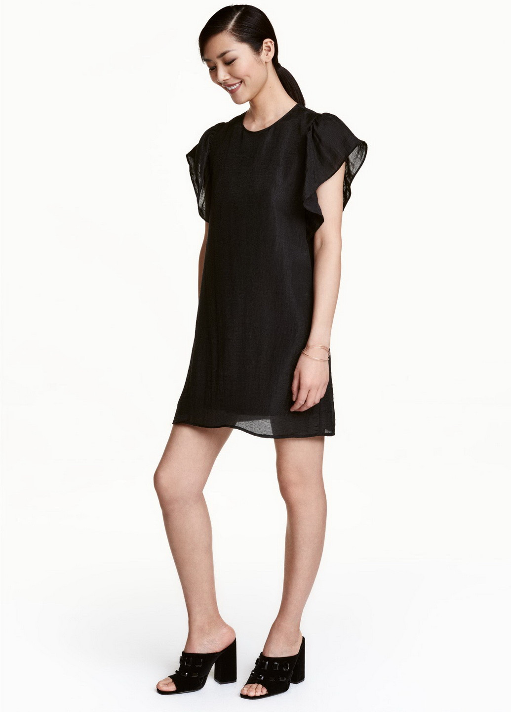 Чорна кежуал сукня H&M однотонна