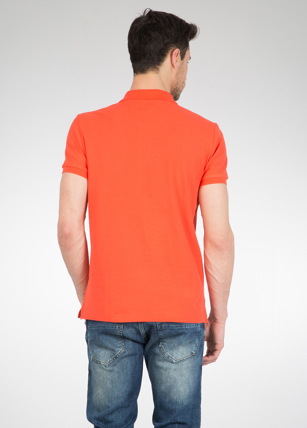 Оранжевая футболка-поло для мужчин Colin's однотонная