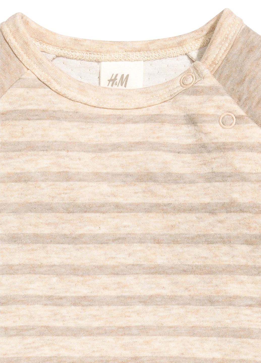 H&M світшот смужка світло-бежевий кежуал бавовна, футер