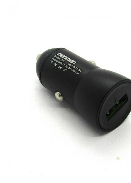 Автомобільний зарядний пристрій Denmen QC 3.0 18W Чорний No Brand dz08 (254968661)