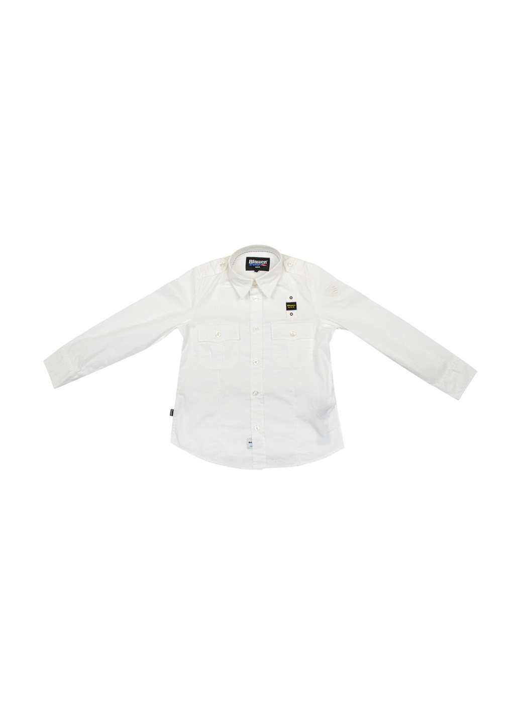 Белая кэжуал рубашка однотонная Blauer с длинным рукавом