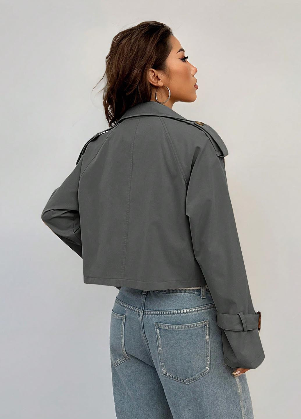 Серая демисезонная куртка SHEIN