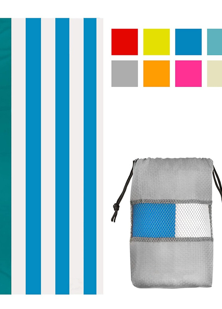 Пляжное полотенце Dark blue stripe из микрофибры 80х160 см. Чехол-сумка в комплекте. Bella Villa (253055493)