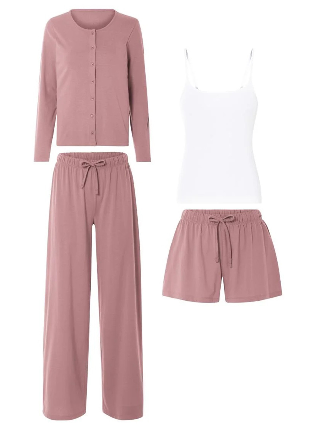 Комбинированная всесезон пижама (майка, кофта, брюки, шорты) кофта + майка + шорты + брюки Esmara